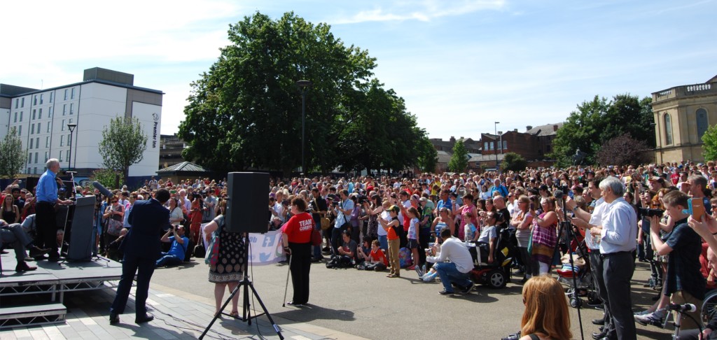 Jeremy Corbyn speaking in Derby August 16 2016