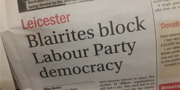 Blairites Block Labour Party Democracy in Leicester