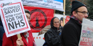 Protest Outside of the Leicester Royal Infirmary Demands an End to the Tories NHS Crisis